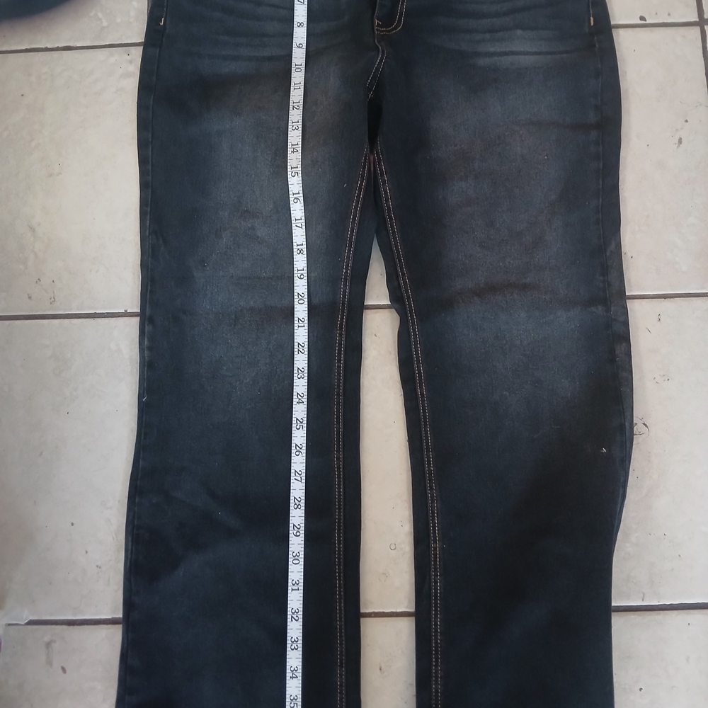 Baby Phat Dark Denim Jeans with Gold Cat Embroidery - Picture 4 of 4
